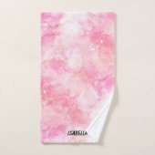 Pink Boho minimalist Ephemera ornament バスタオルセット (ハンドタオル)
