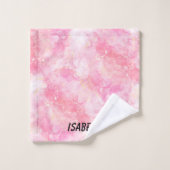 Pink Boho minimalist Ephemera ornament バスタオルセット (ウォッシュタオル)