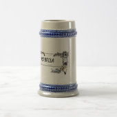 Pink Boho minimalist Ephemera ornament ビールジョッキ (中央)