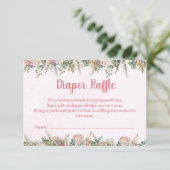 Pink Boho Pampas Grass Diaper Raffle Ticket エンクロージャーカード (スタンド正面)