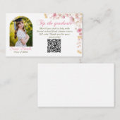 Pink Boho Wildflowers Graduation Party エンクロージャーカード (正面/裏面)