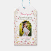 Pink Boho Wildflowers Graduation Party ギフトタグ (正面)