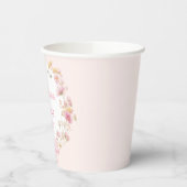 Pink Boho Wildflowers Graduation Party 紙コップ (左)