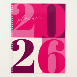 Pink Bold Year Color Block Planner プランナー手帳