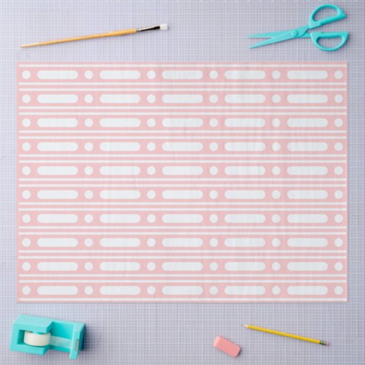Pink Bone Inlay Dots Border Decoupage Paper 薄葉紙 (クラフト)