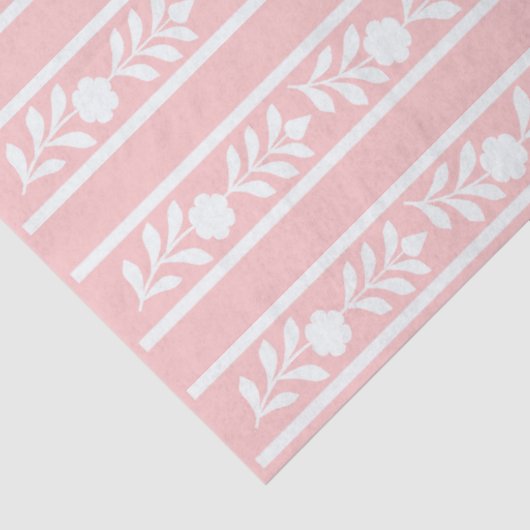 Pink Bone Inlay Floral Border Decoupage Paper 薄葉紙 (詳細)