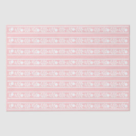 Pink Bone Inlay Floral Border Decoupage Paper 薄葉紙