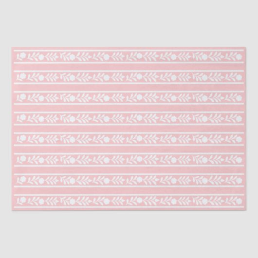 Pink Bone Inlay Floral Border Decoupage Paper 薄葉紙 (正面)