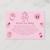 Pink “Books for Baby” Baby Shower エンクロージャーカード (正面)