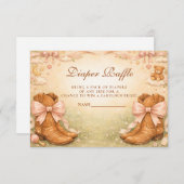 Pink Boots And Bows Girl Diapper Raffle エンクロージャーカード (正面/裏面)