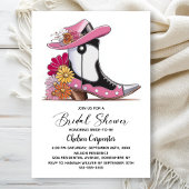 Pink Boots and Derby Hat Bridal Shower 招待状