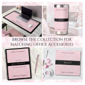 Pink Boss Babe Office Chic Style Glass Coaster ガラスコースター