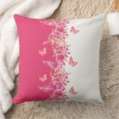 Pink Botanical Butterfly  クッション (ブランケット)