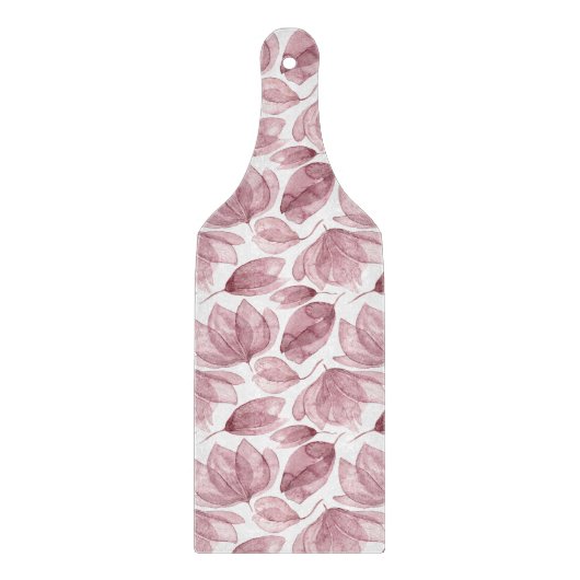 Pink Botanical Floral Flower Pattern カッティングボード (正面)