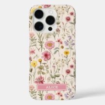 Pink Botanical Watercolor Floral Name