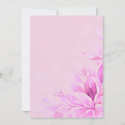 Pink Botanical Wedding Invitation 招待状 (裏面)