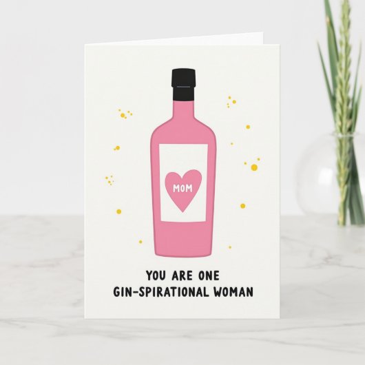 Pink Bottle Mothers Day Love Card カード (正面)