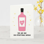 Pink Bottle Mothers Day Love Card カード (黄色い花)