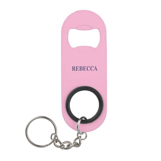 Pink Bottle Opener Custom Text Bar Key Gift Tool キーホルダー栓抜き (正面)