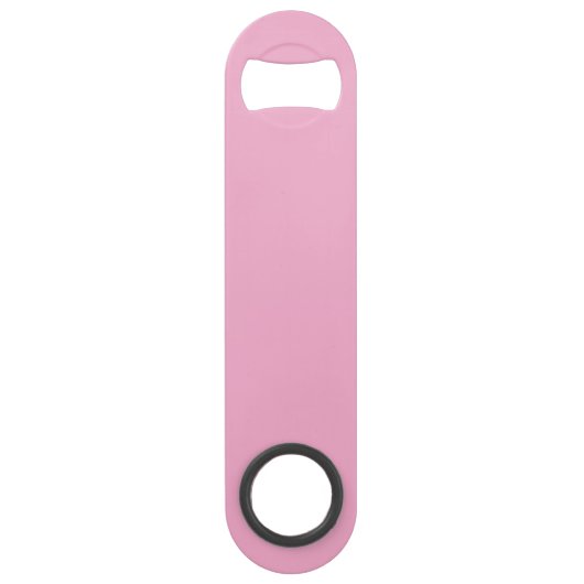 Pink Bottle Opener Custom Text Bar Key Gift Tool スピード栓抜き (正面)