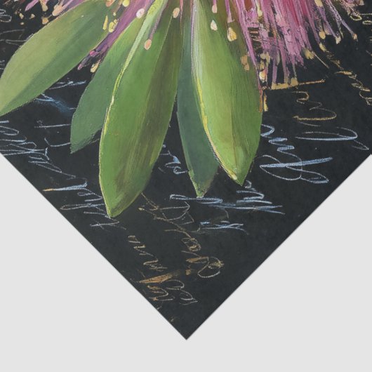 Pink Bottlebrush and Florals Decoupage 薄葉紙 (詳細)