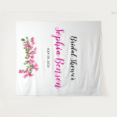 Pink Bougainvillea Floral Bridal Backdrop タペストリー (正面(横))