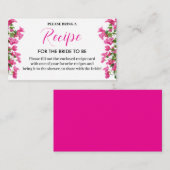 Pink Bougainvillea Floral Bridal Recipe Card エンクロージャーカード (正面/裏面)