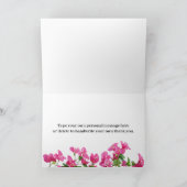Pink Bougainvillea Floral Bridal Shower Thank You サンキューカード (内部)