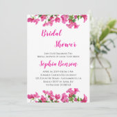 ​Pink Bougainvillea Floral Photo Bridal Shower 招待状 (スタンド正面)