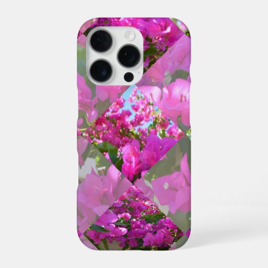 Pink Bougainvillea Flowers Diamond Cut Design, iPhoneケース (裏面)