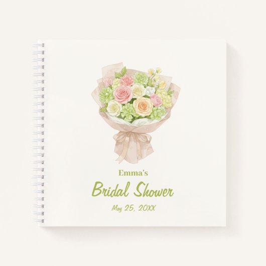 pink bouquet Bridal Shower ノートブック (正面)