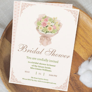 Pink bouquet Bridal Shower Invite – Japanese 招待状