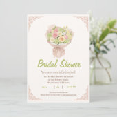 pink bouquet Bridal Shower Invite – Japanese  招待状 (スタンド正面)