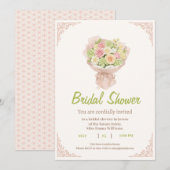 pink bouquet Bridal Shower Invite – Japanese  招待状 (正面/裏面)