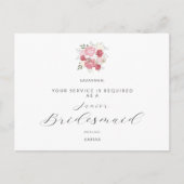 Pink Bouquet Will You Be My Junior Bridesmaid ポストカード (正面)