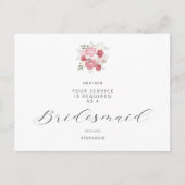 Pink Bouquet Will You Be My Junior Bridesmaid ポストカード (正面)
