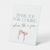 Pink Bow感謝していよfor来のペデスタルサイン 台座サイン (正面)