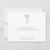 PINK Bow、の子供部屋、文字カード 招待状 (正面)