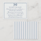 PInk Bow & ストライプEnclosure Card用ベビー・ブック 名刺 (正面/裏面)