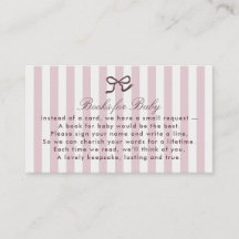 PInk Bow & ストライプEnclosure Card用ベビー・ブック