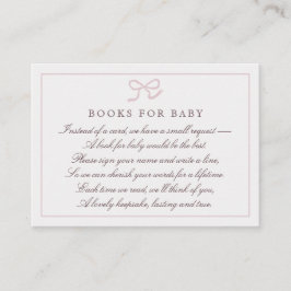 PInk Bow & ストライプEnclosure Card用ベビー・ブック 名刺