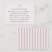 PInk Bow & ストライプEnclosure Card用ベビー・ブック 名刺 (正面/裏面)