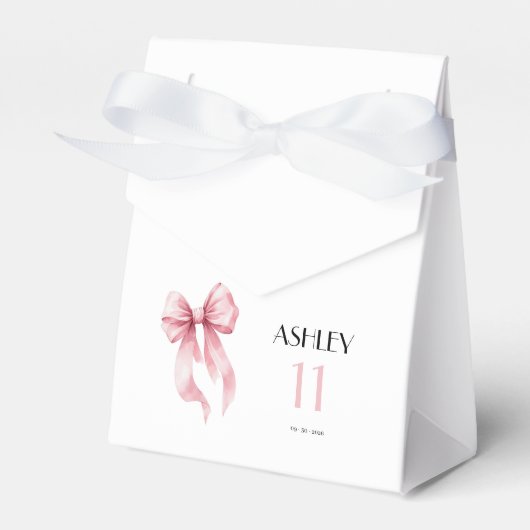 Pink Bow 11th Birthday for Girls フェイバーボックス (正面サイド)