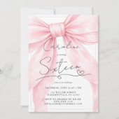 🎀 Pink Bow 1st Birthday Invitation 💕 招待状 (正面)