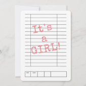 Pink Bow A New Chapter Baby Shower 招待状 (裏面)