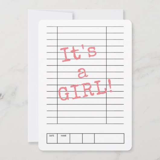 Pink Bow A New Chapter Baby Shower 招待状 (裏面)