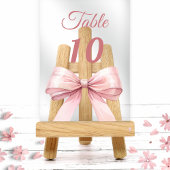 Pink bow acrylic table number sign アクリル招待状