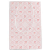 Pink Bow Aesthetic Notebook – Cute & Feminine ミディアムペーパーバッグ (正面)