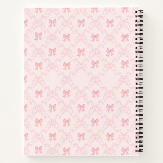 Pink Bow Aesthetic Notebook – Cute & Feminine Jour ノートブック (裏面)