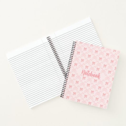 Pink Bow Aesthetic Notebook – Cute & Feminine Jour ノートブック (内部)